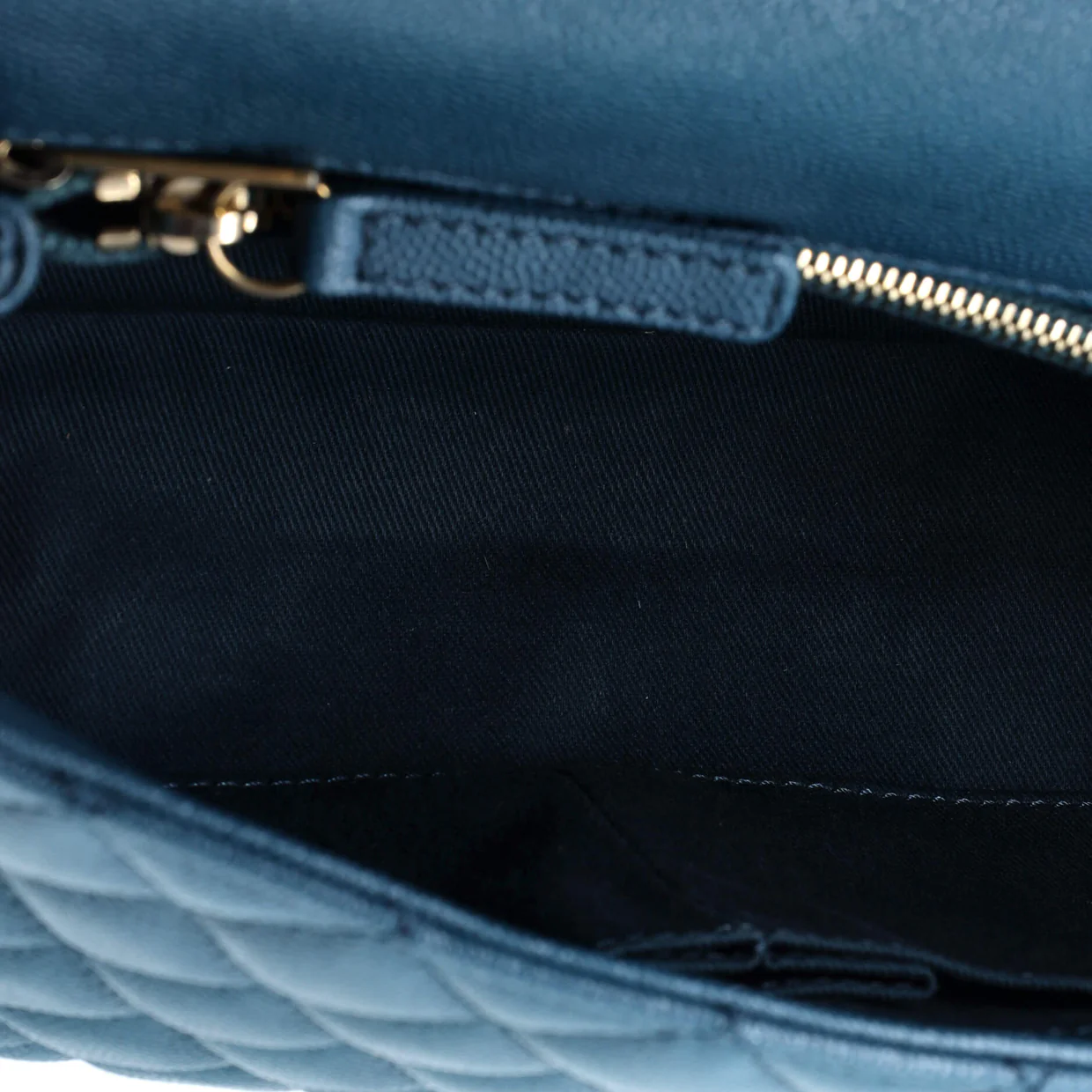 Coco Top Handle Bag Quilted Caviar Small - Deep Luxury