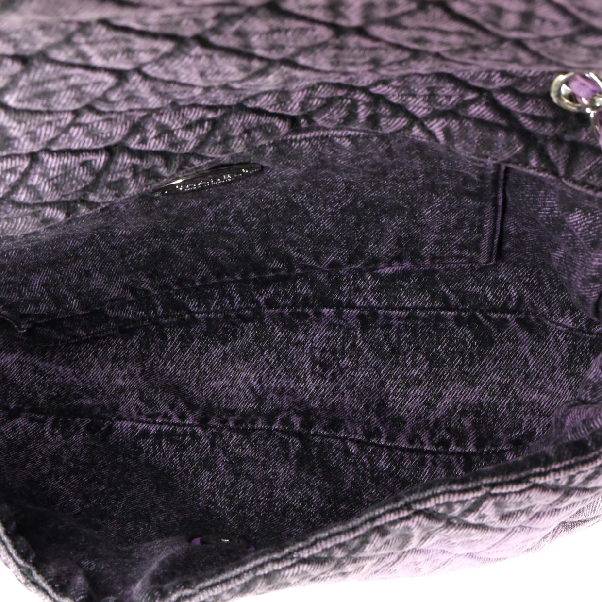 Denimpression Flap Bag Quilted Distressed Denim Medium - Deep Luxury