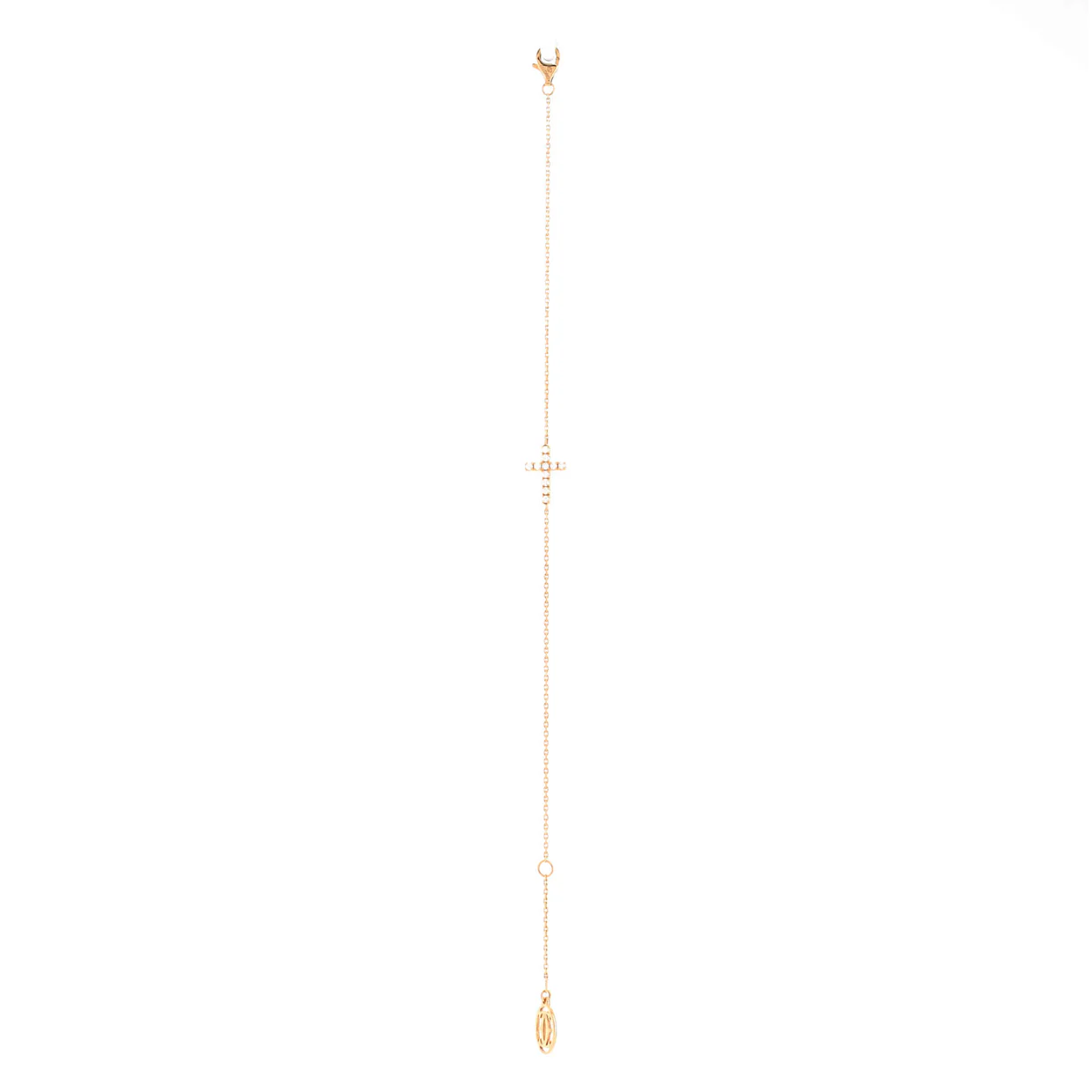 Symbols Cross Bracelet 18K Rose Gold with Diamonds - Deep Luxury