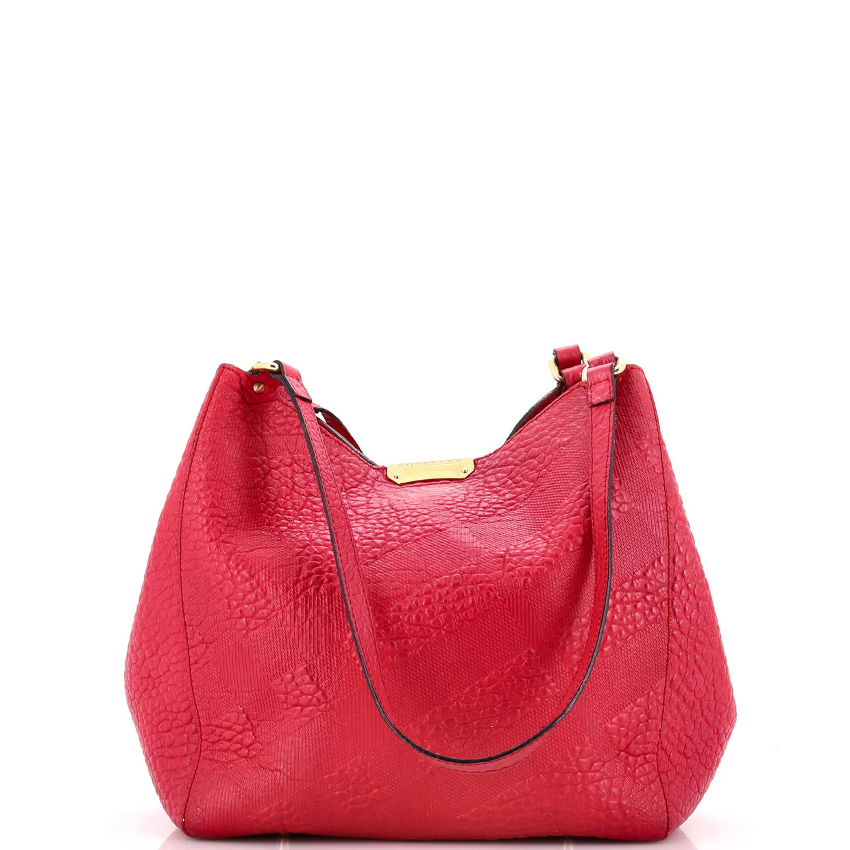 Canter Tote Check Embossed Leather Small - Deep Luxury