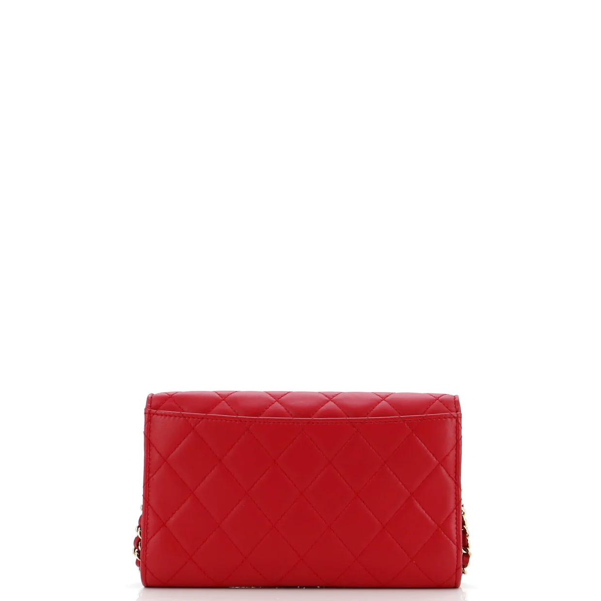 Wallet on Short Chain Quilted Lambskin - Deep Luxury