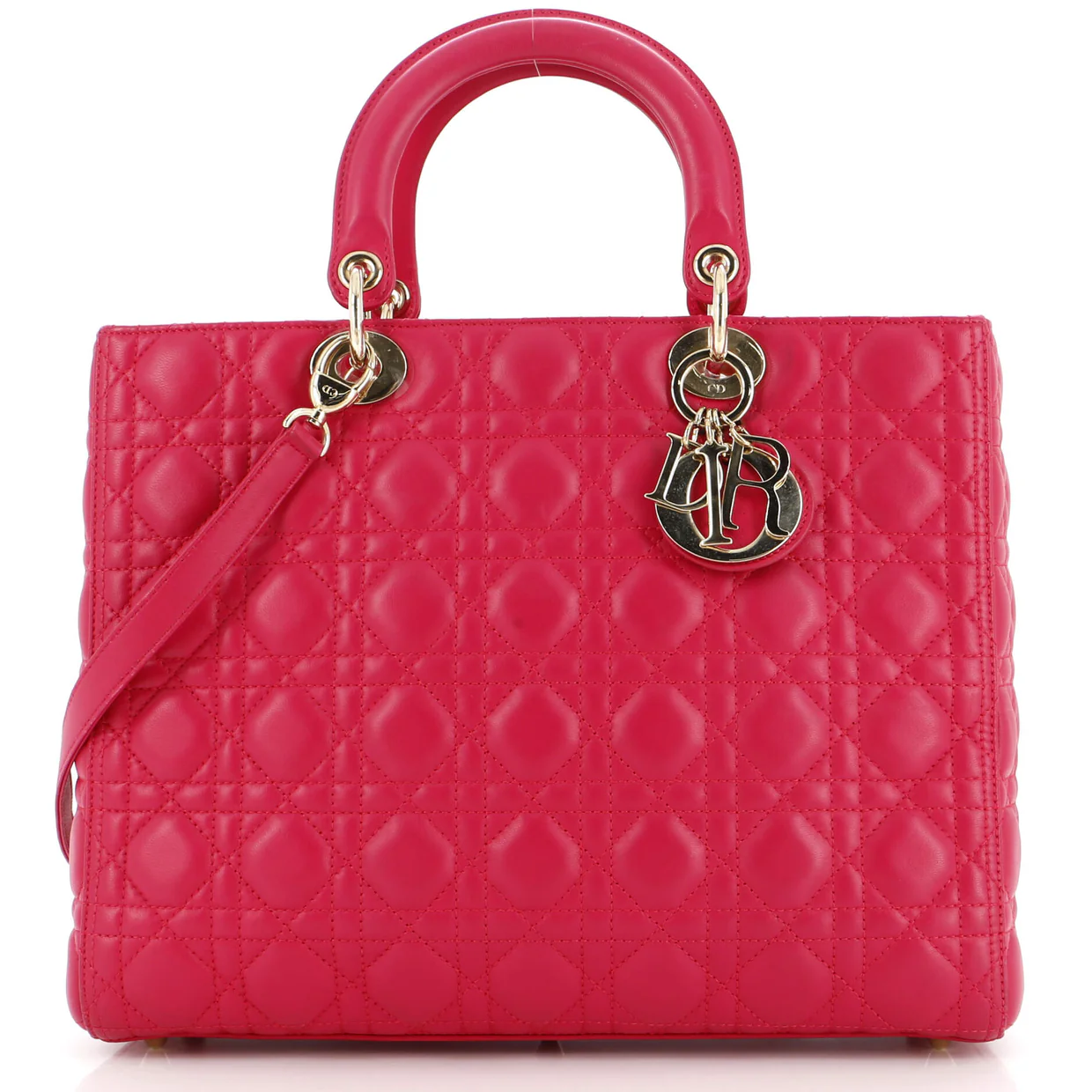 Lady Dior Bag Cannage Quilt Lambskin Large - Deep Luxury