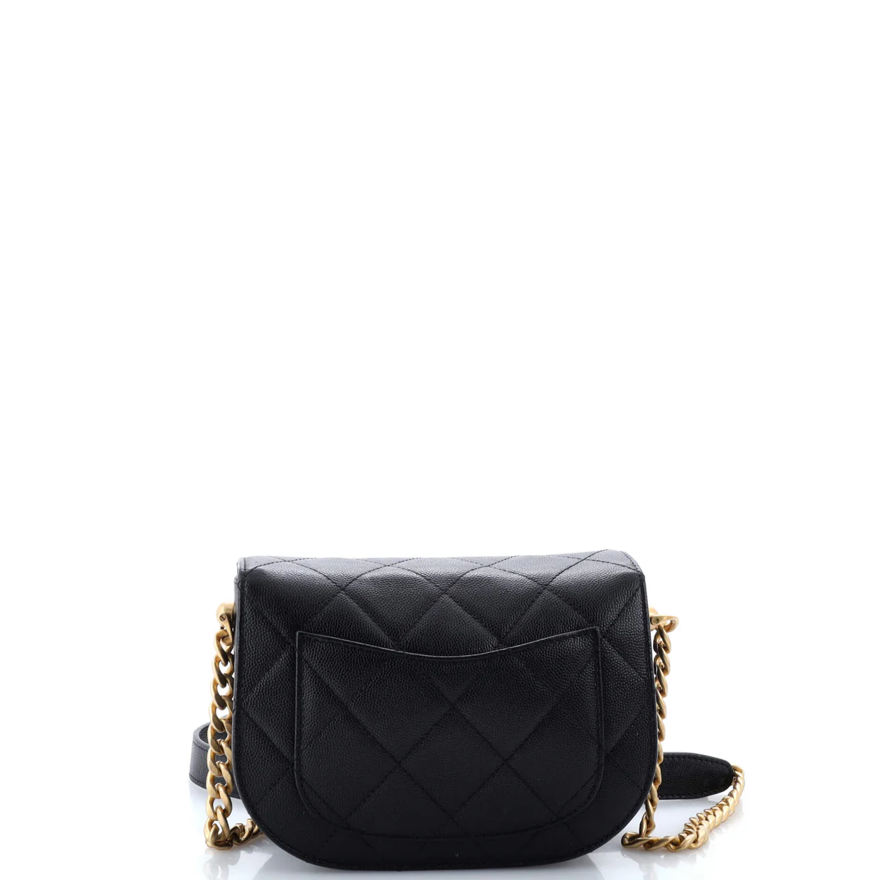 Moon Flap Messenger Bag Quilted Caviar Mini - Deep Luxury