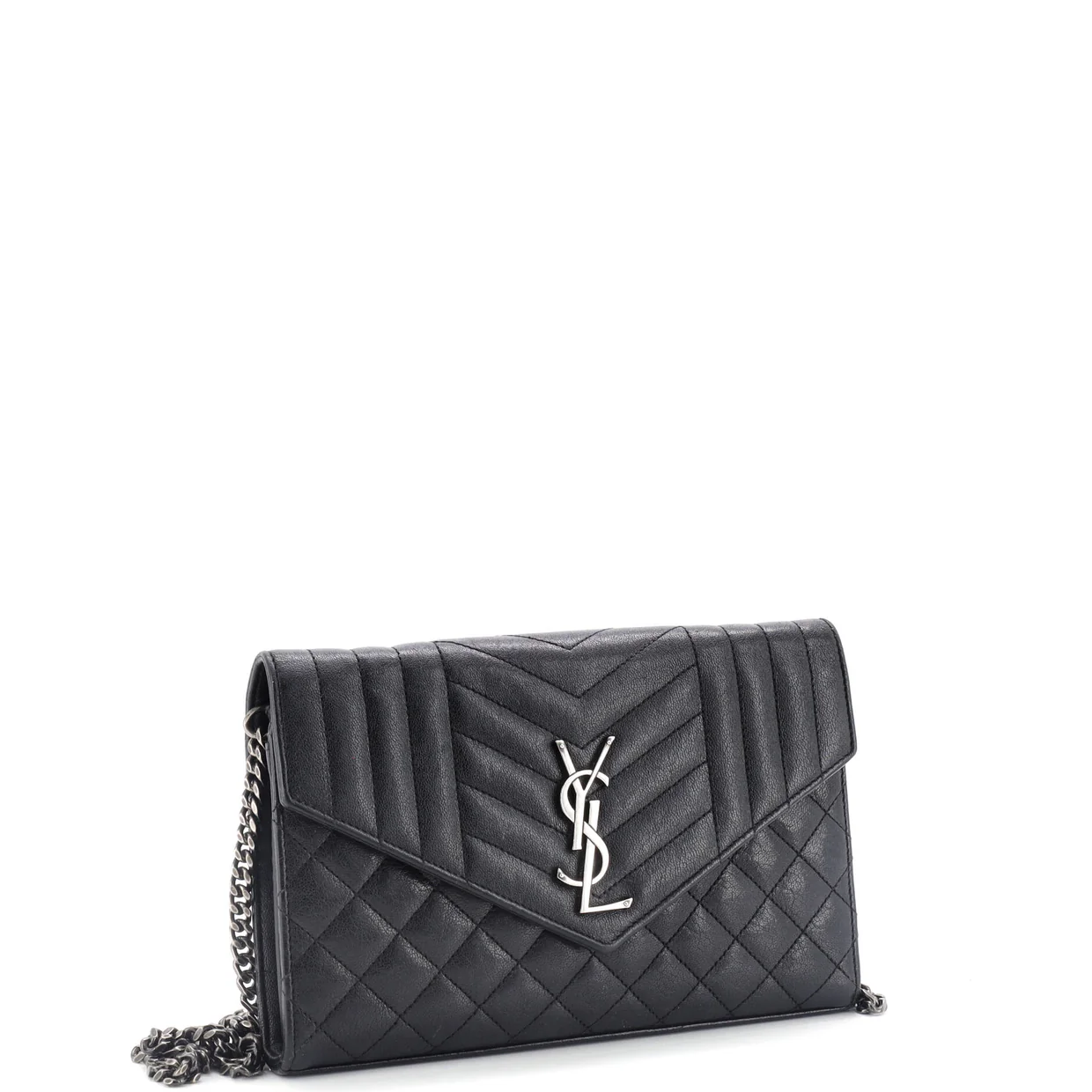 Classic Monogram Chain Wallet Mixed Matelasse Leather Medium - Deep Luxury