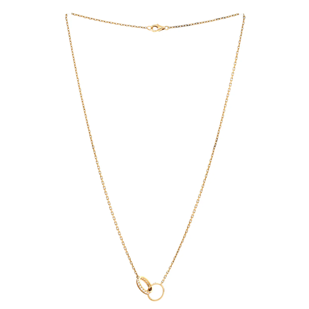 Love Interlocking Necklace 18K Yellow Gold and Diamonds - Deep Luxury