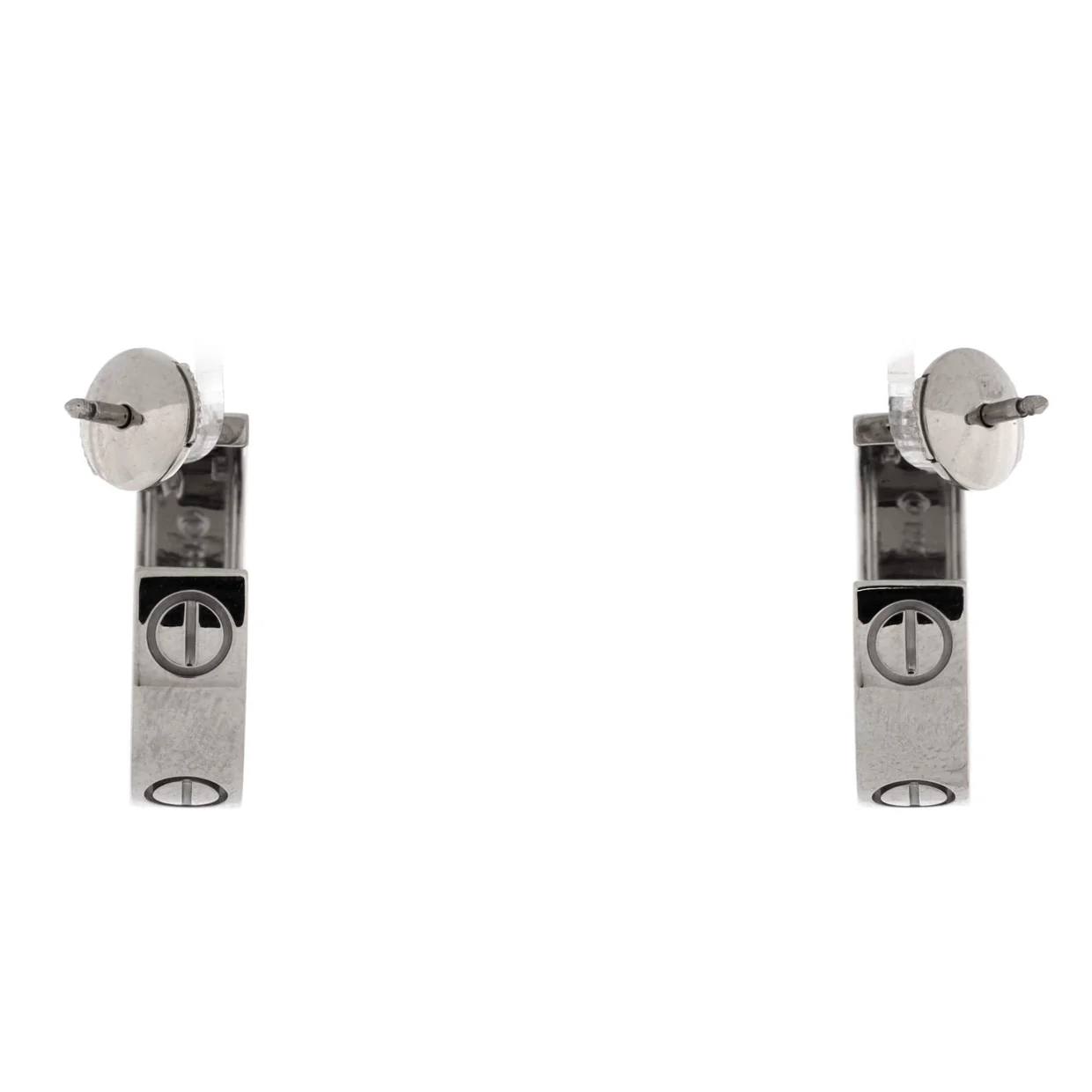 Love Hoop Earrings 18K White Gold 5.5mm - Deep Luxury