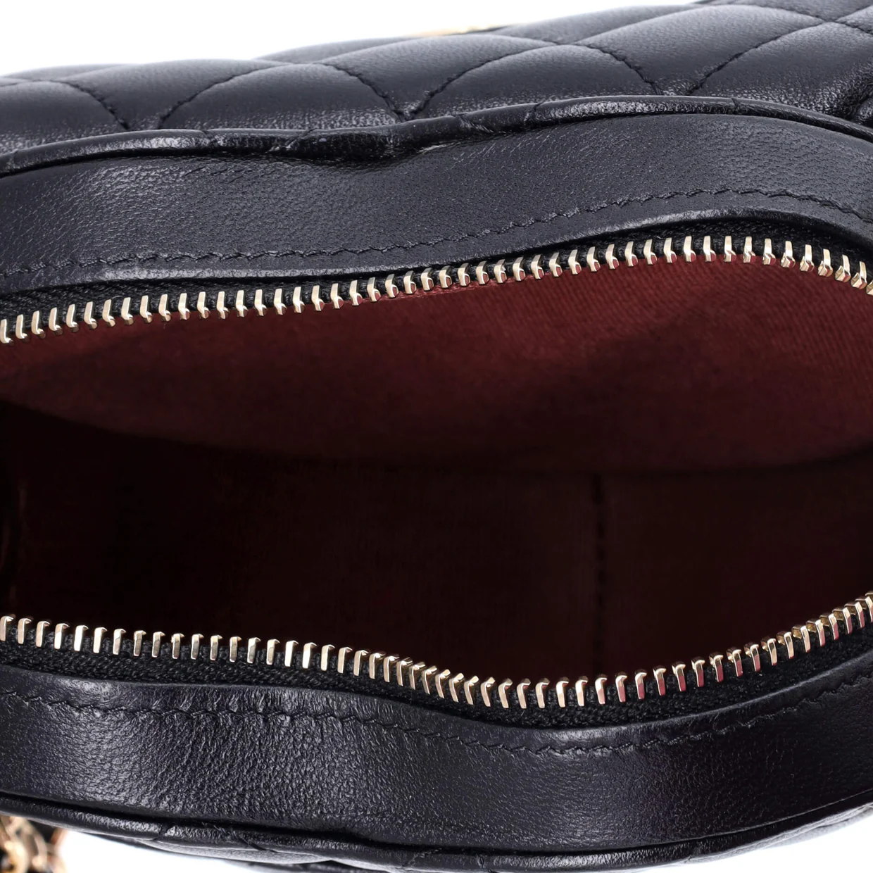 CC in Love Heart Clutch with Chain Quilted Lambskin - Deep Luxury