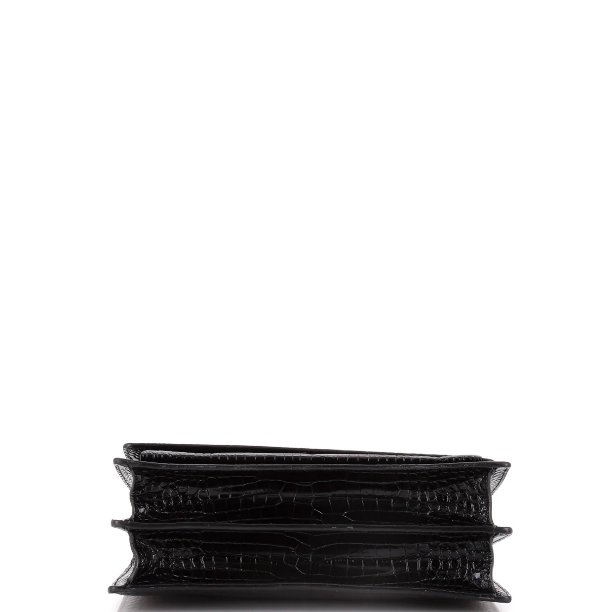 Sunset Crossbody Bag Crocodile Embossed Leather Large - Deep Luxury