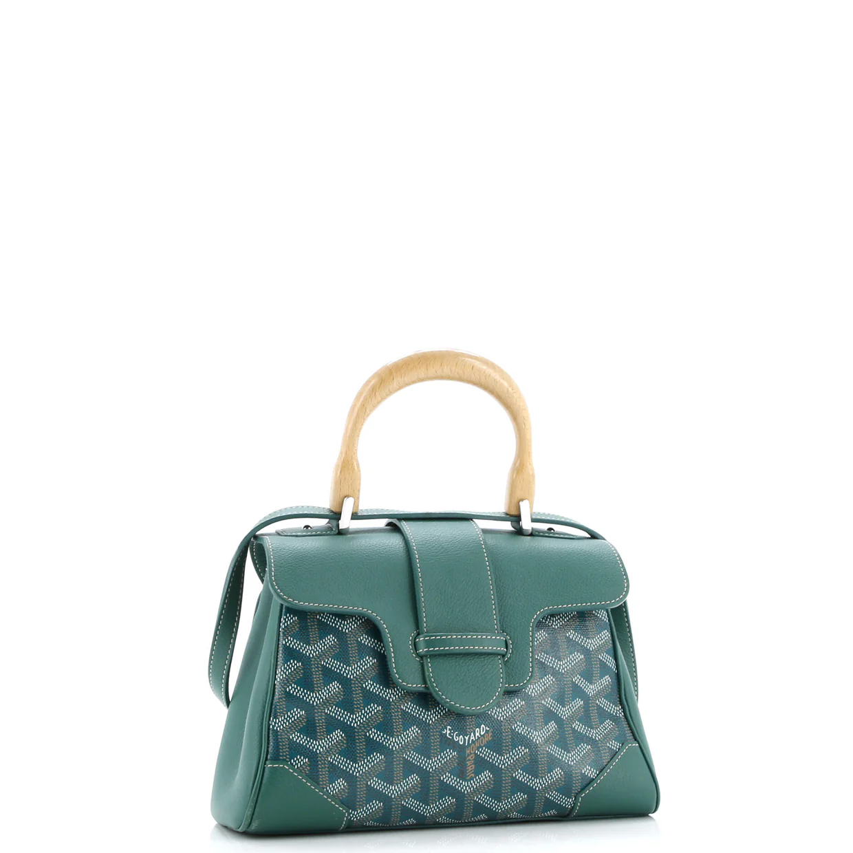 Saigon Top Handle Bag Coated Canvas with Leather Mini - Deep Luxury