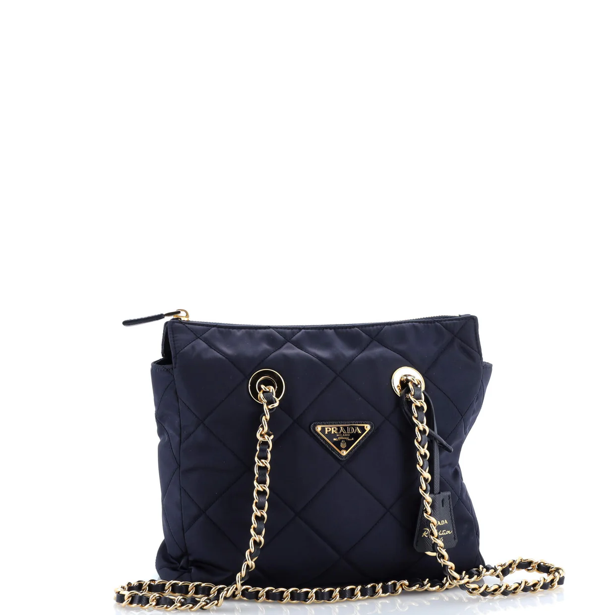 Re-Edition 1995 Chain Tote Quilted Re-Nylon Small - Deep Luxury