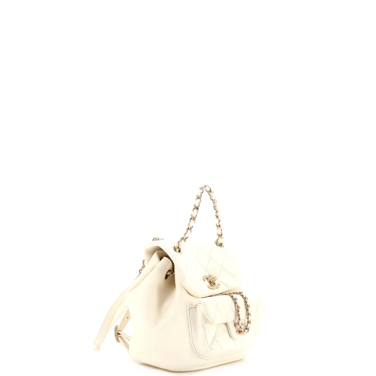 Duma Drawstring Backpack Quilted Leather Small - Deep Luxury