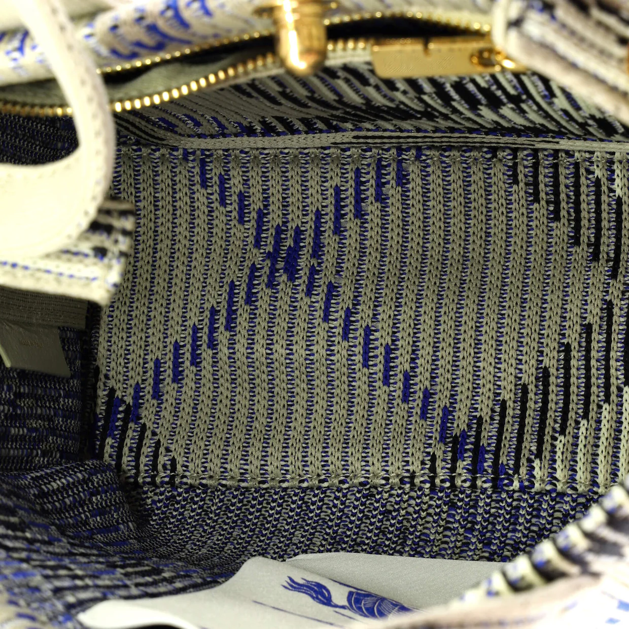 Convertible Shopper Tote Knit Check Jacquard Mini - Deep Luxury