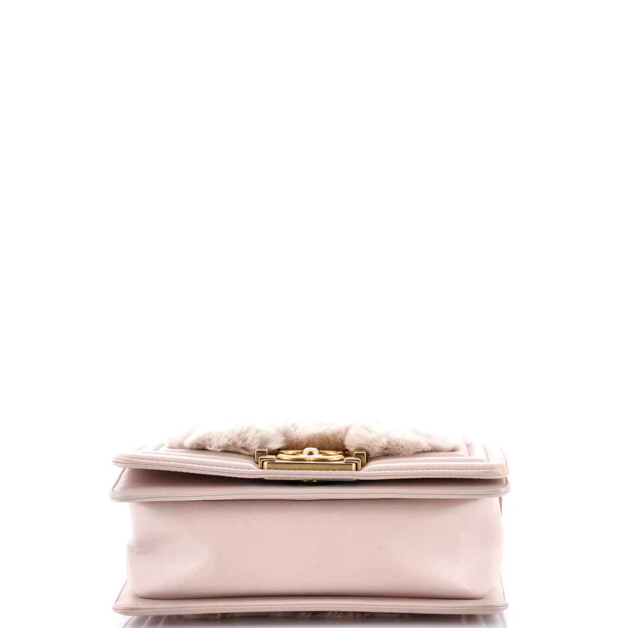 Boy Flap Bag Fur with Leather Small - Deep Luxury