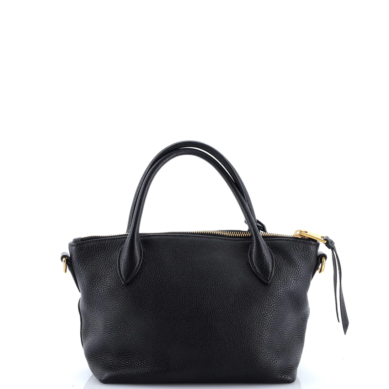 Dual Strap Zip Tote Vitello Daino Small - Deep Luxury