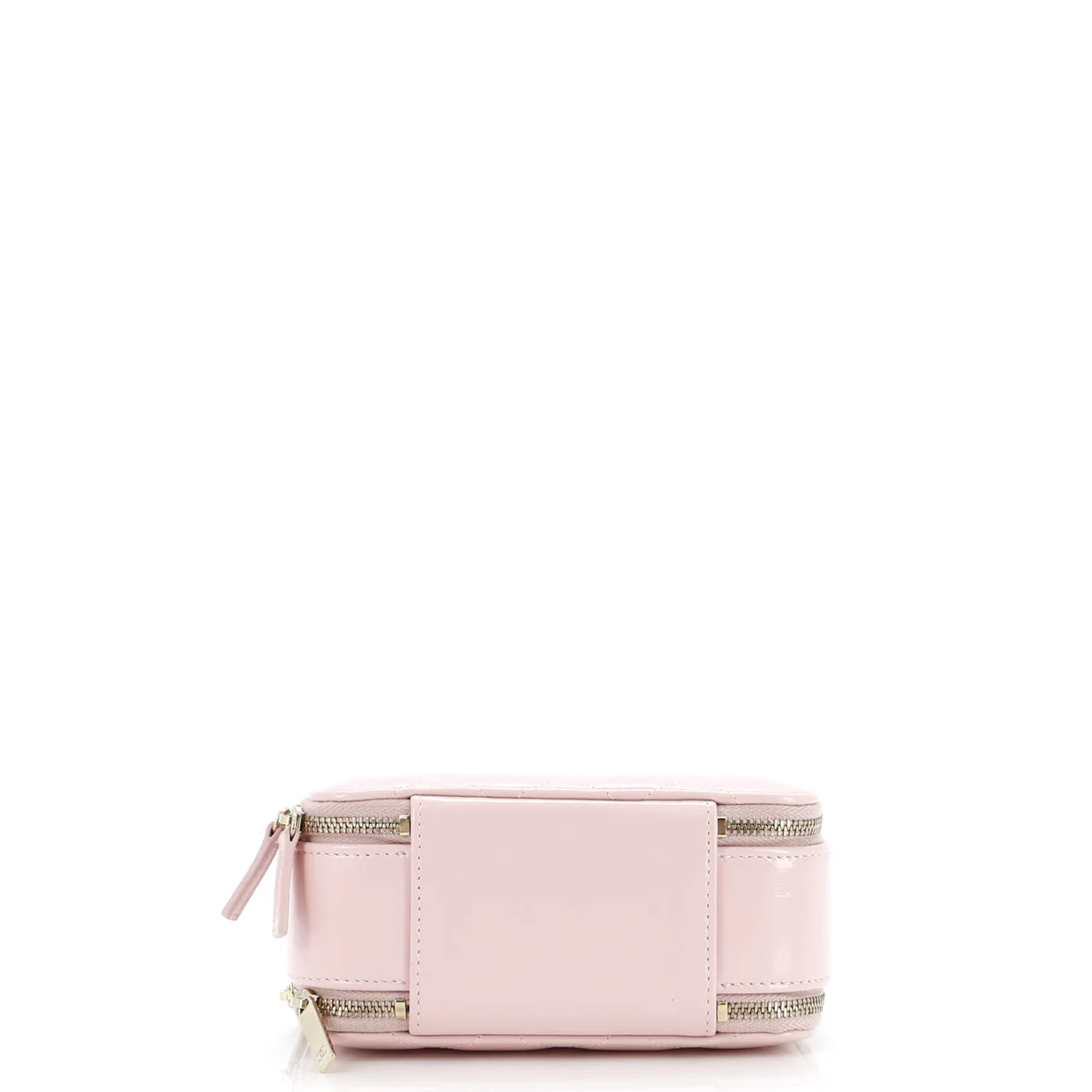 Double Zip CC Vanity Case Quilted Shiny Lambskin Mini - Deep Luxury