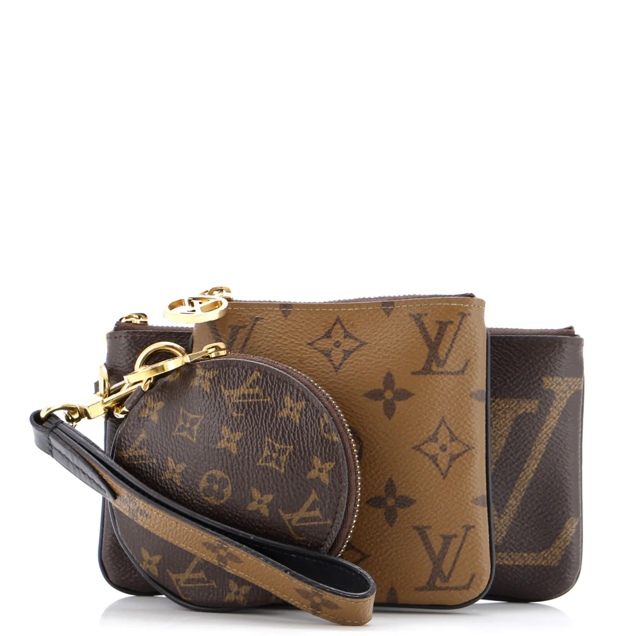 Trio Pouch Set Reverse Monogram Giant - Deep Luxury