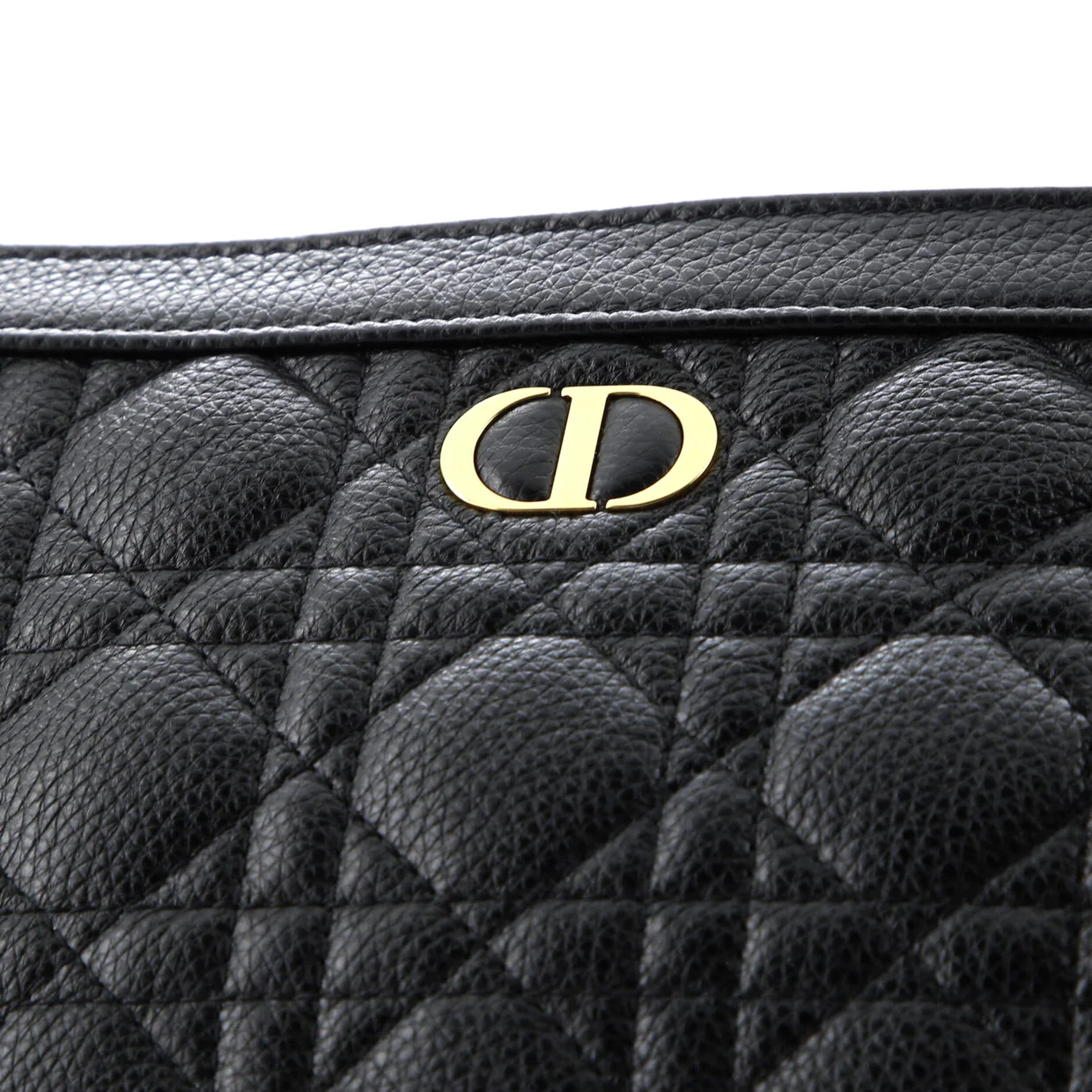 Caro Clutch with Chain Cannage Quilt Calfskin Small - Deep Luxury