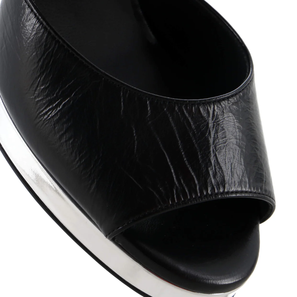 Women's CC Ankle Strap Metallic Platform Sandals Leather - Deep Luxury
