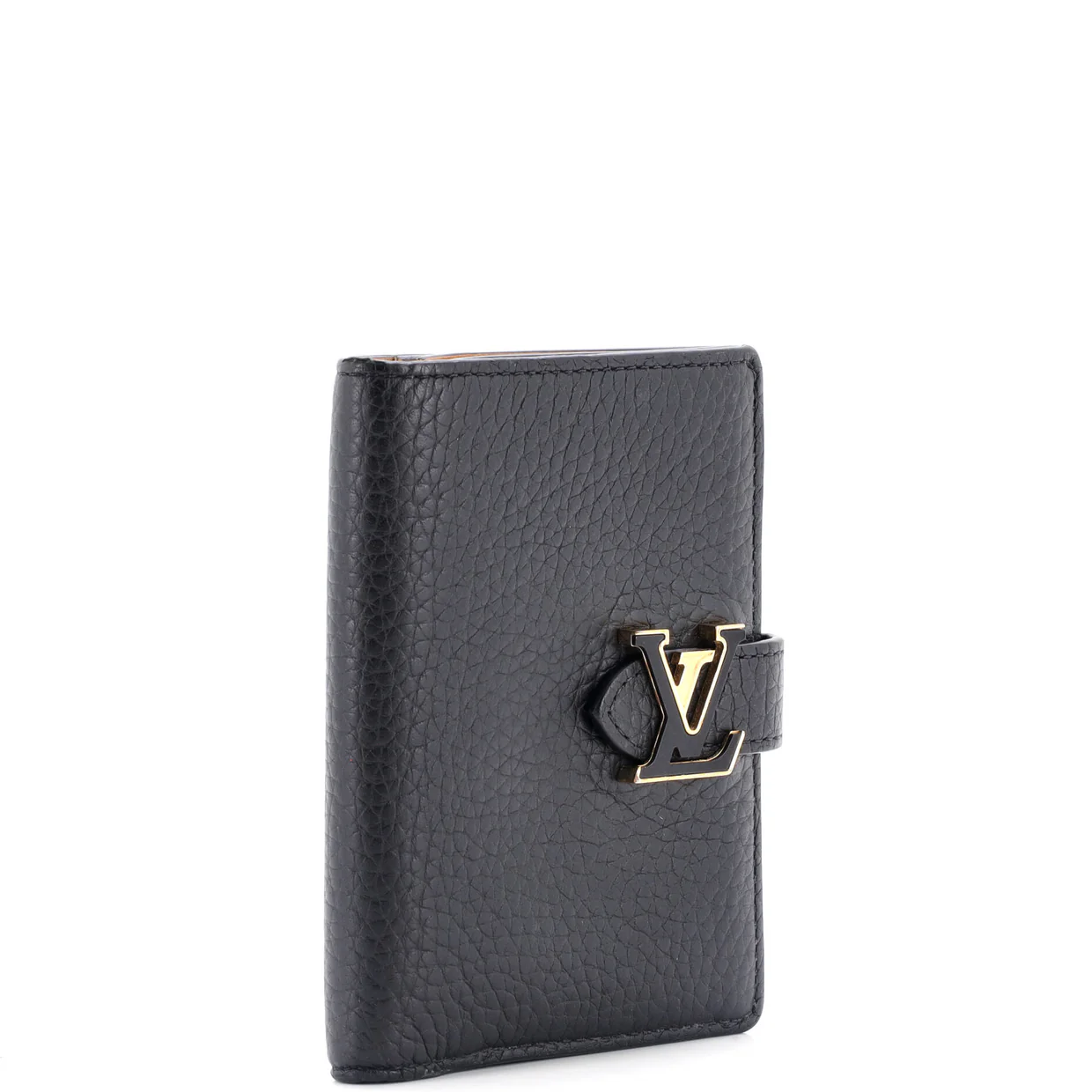 LV Vertical Wallet Taurillion Leather Compact - Deep Luxury