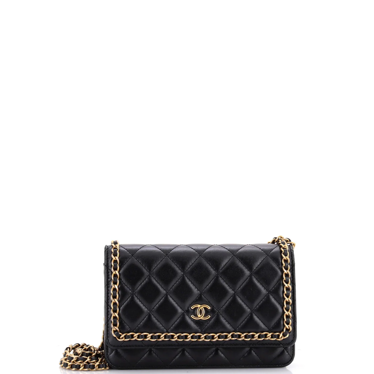 Chain Around Wallet on Chain Quilted Lambskin - Deep Luxury