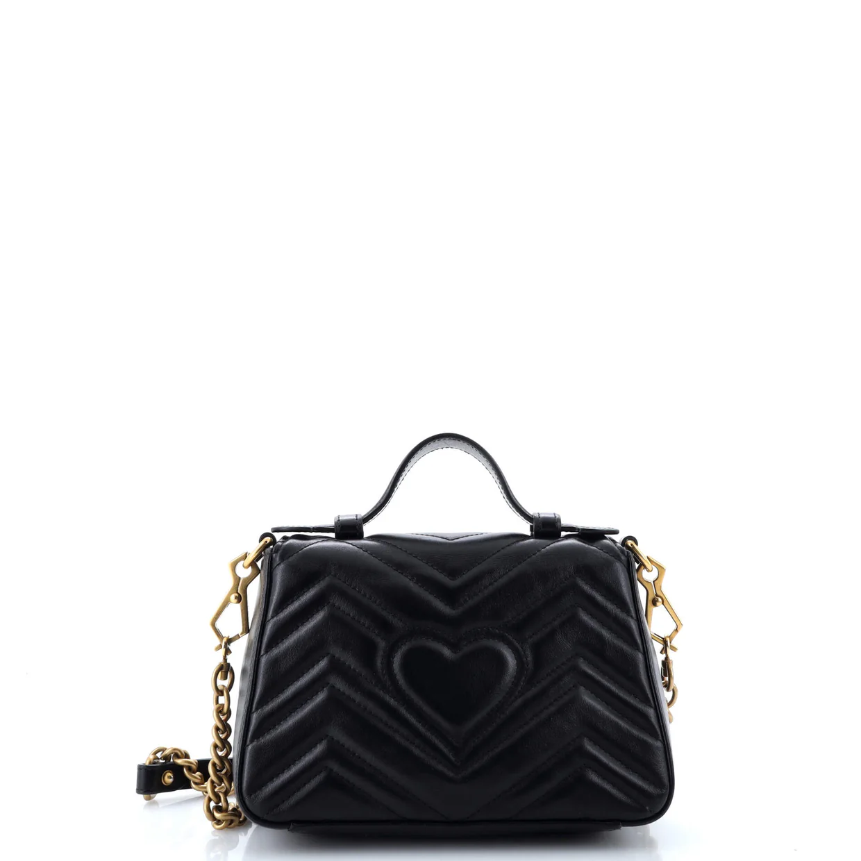 GG Marmont Top Handle Flap Bag Matelasse Leather Mini - Deep Luxury