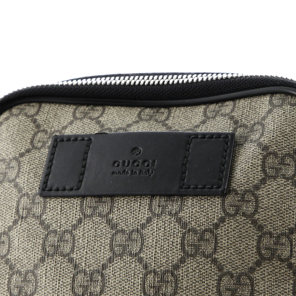 Double Web Belt Bag GG Coated Canvas with Leather - Deep Luxury