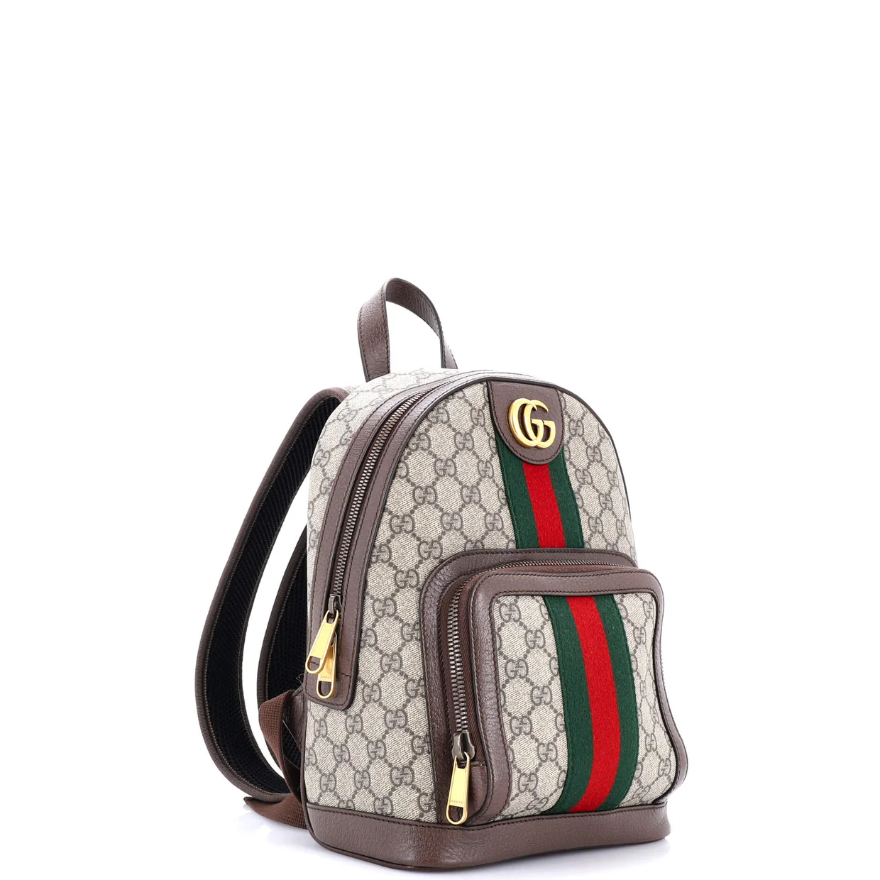 Ophidia Backpack GG Coated Canvas and Leather Small - Deep Luxury