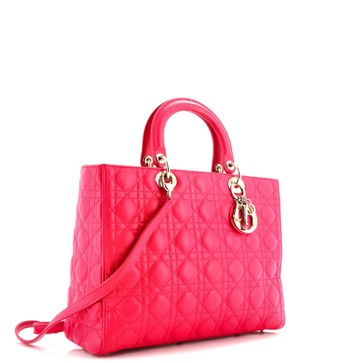 Lady Dior Bag Cannage Quilt Lambskin Large - Deep Luxury