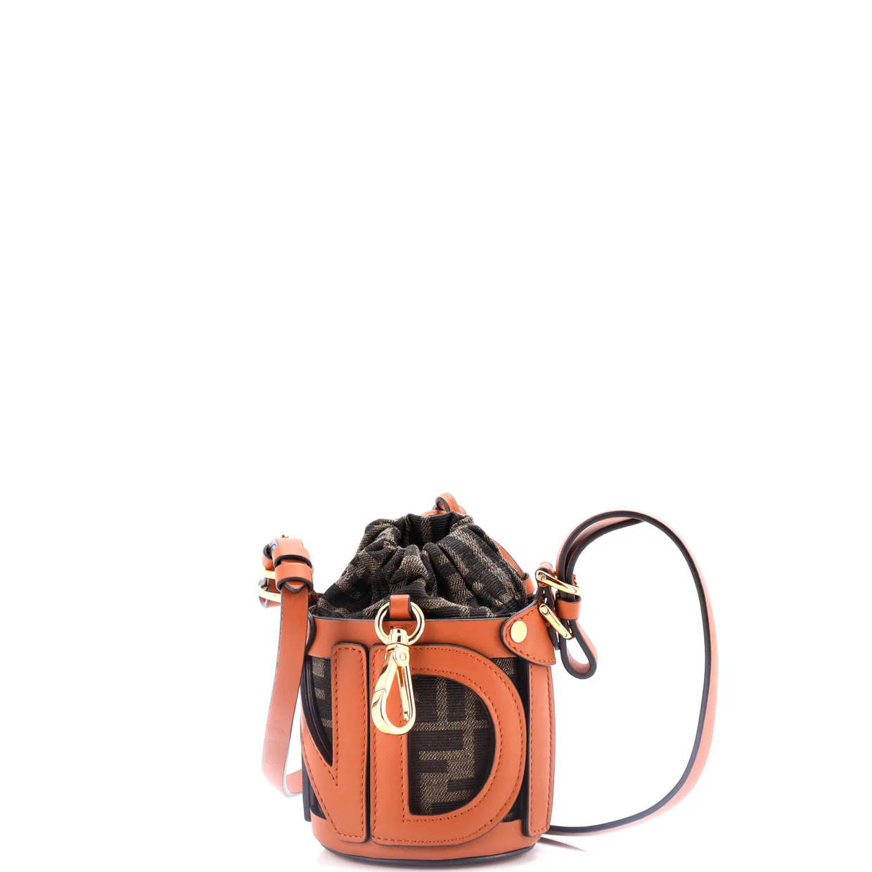 Step Out Bucket Bag Leather with Zucca Canvas Nano - Deep Luxury