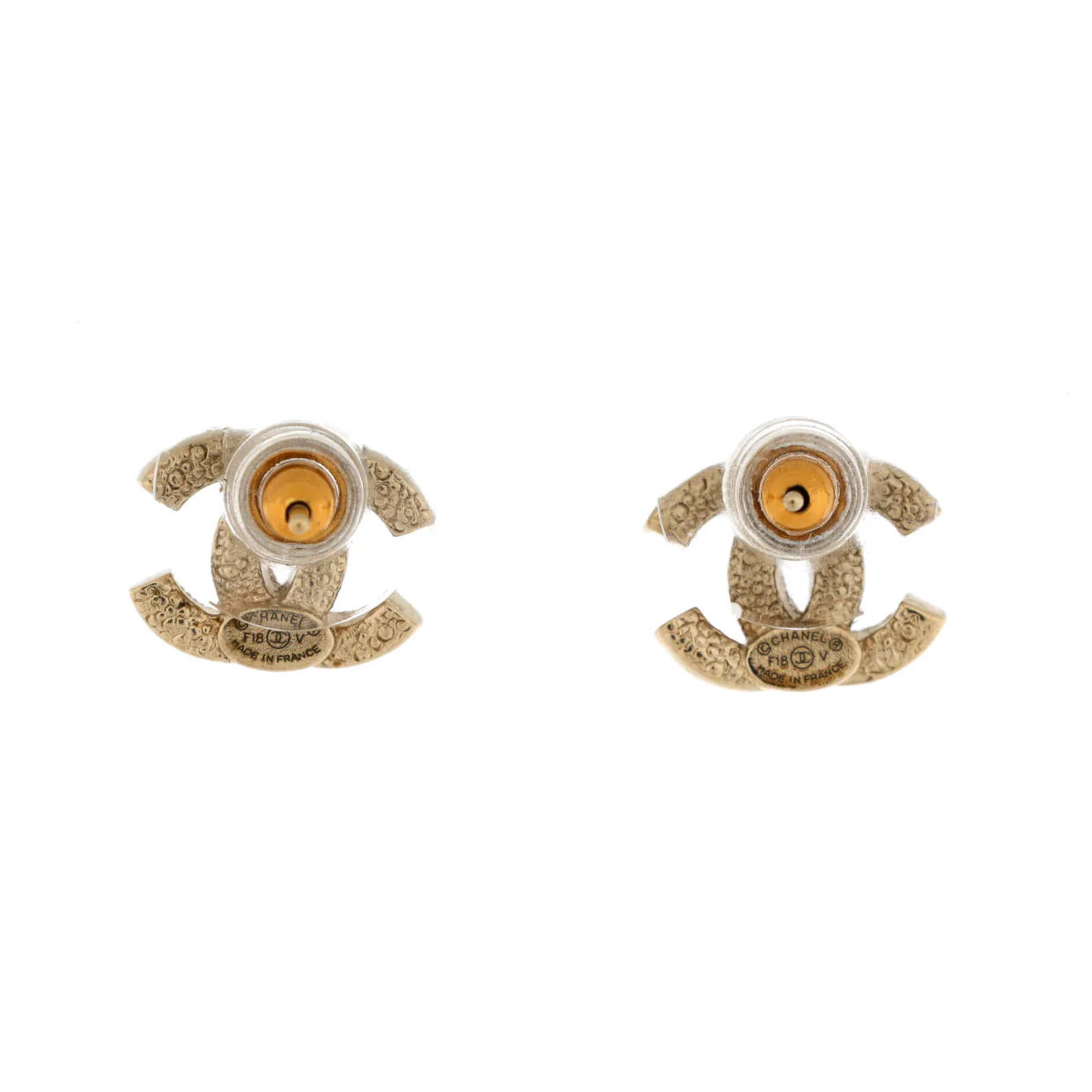 CC Stud Earrings Metal with Crystals - Deep Luxury