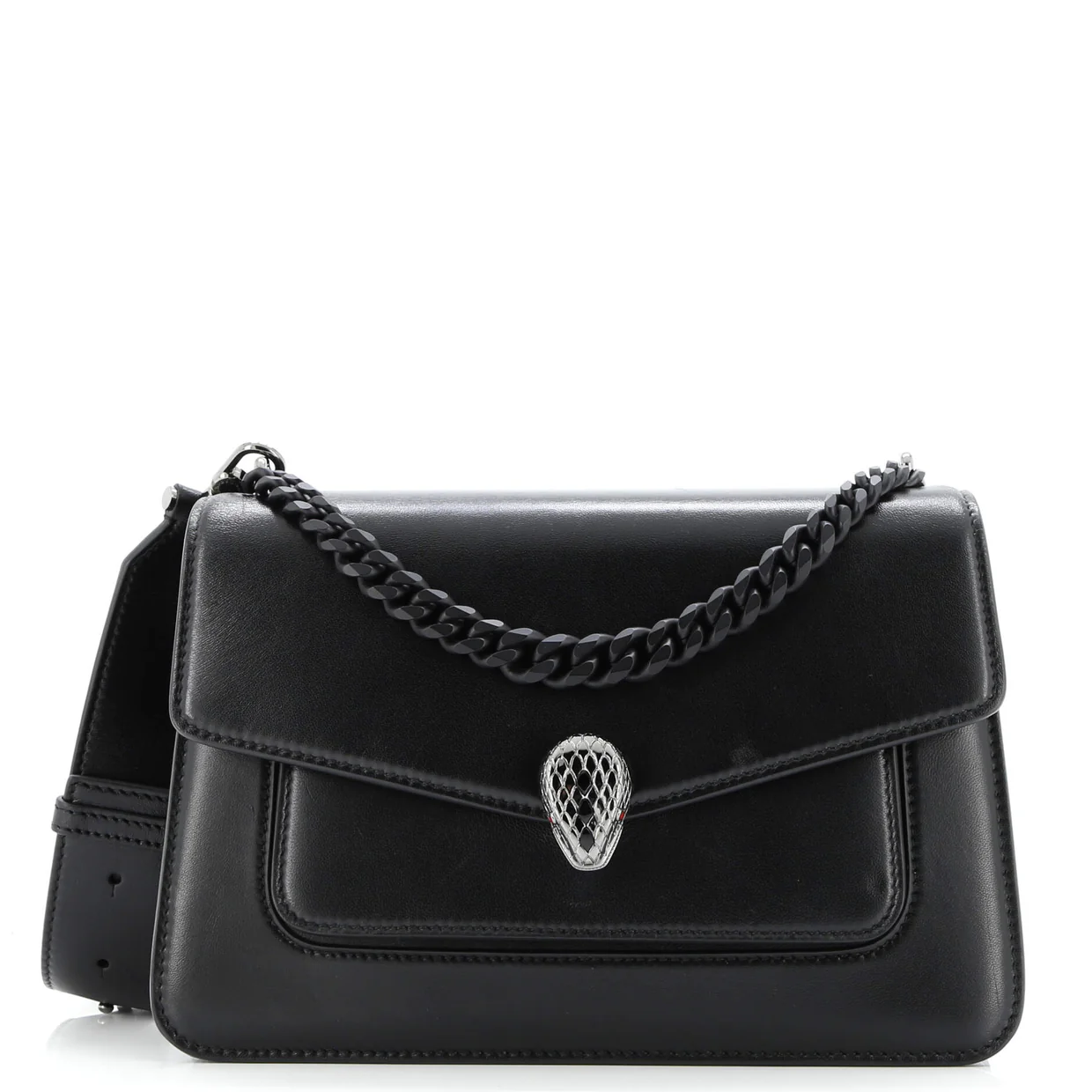 Serpenti Forever Maxi Chain Crossbody Bag Leather Medium - Deep Luxury