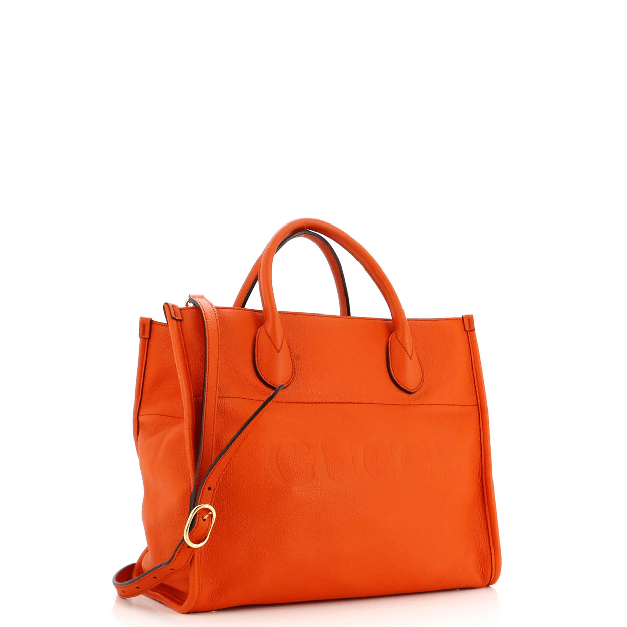 Logo Tote Embossed Leather Small - Deep Luxury