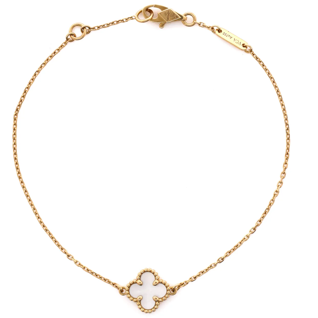 Sweet Alhambra Bracelet 18K Yellow Gold and Mother of Pearl - Deep Luxury