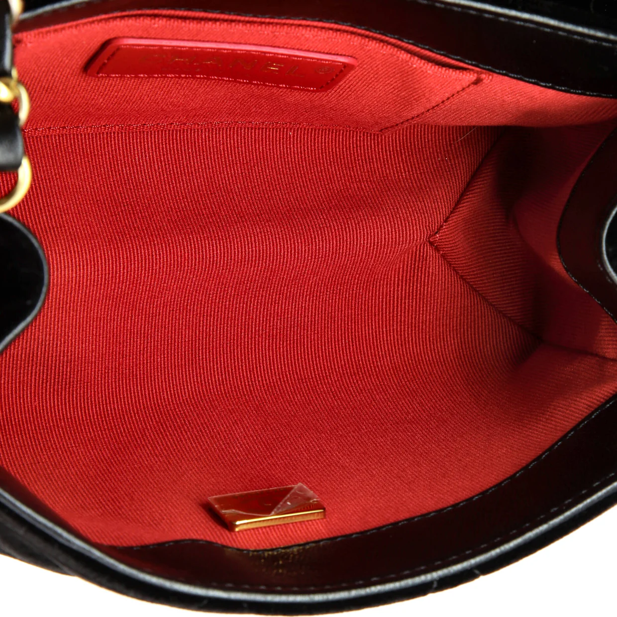 Diamond Lock CC Flap Bag Quilted Velvet with Crystals Mini - Deep Luxury