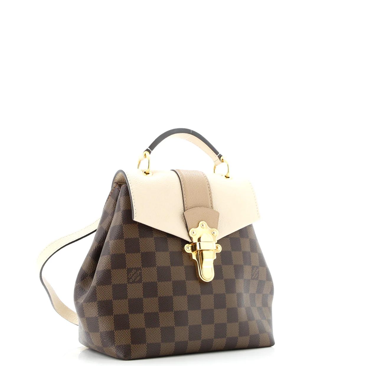 Clapton Backpack Damier and Leather - Deep Luxury