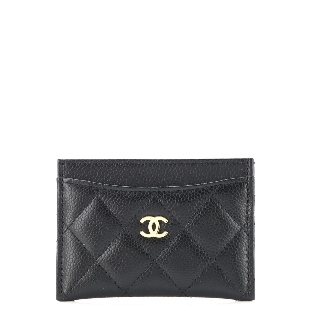 Classic Card Holder Quilted Caviar - Deep Luxury