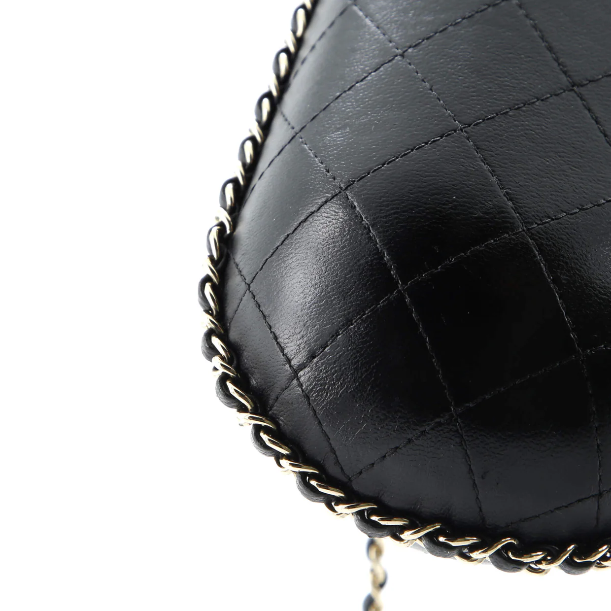 Chain Around Phone Holder Box Crossbody Quilted Lambskin - Deep Luxury