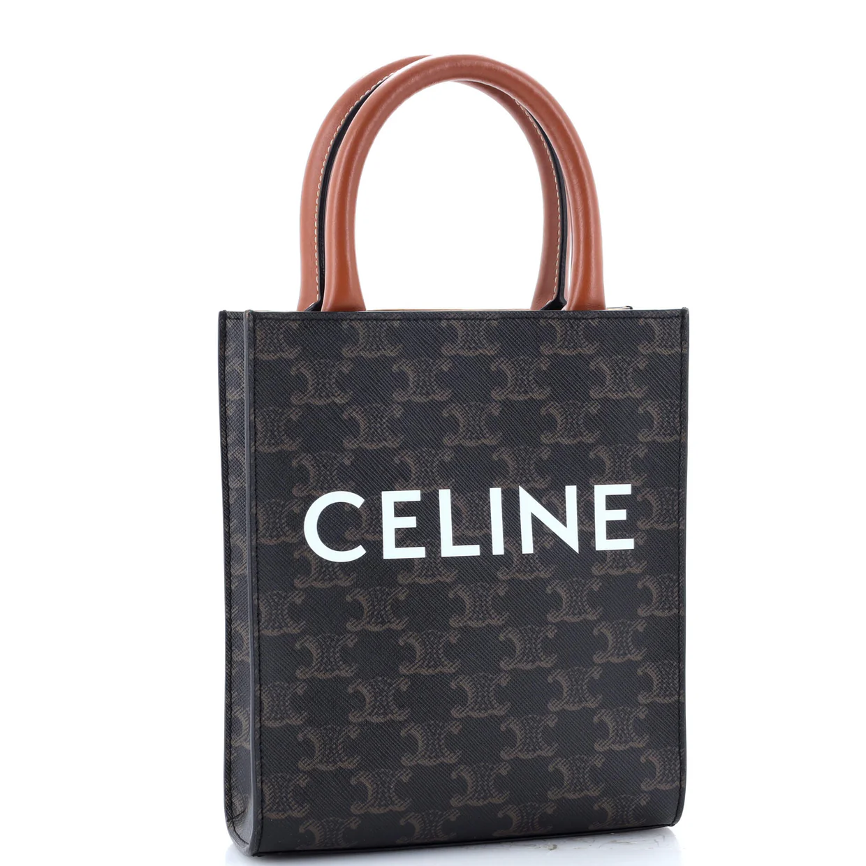 Vertical Cabas Tote Triomphe Coated Canvas Mini - Deep Luxury