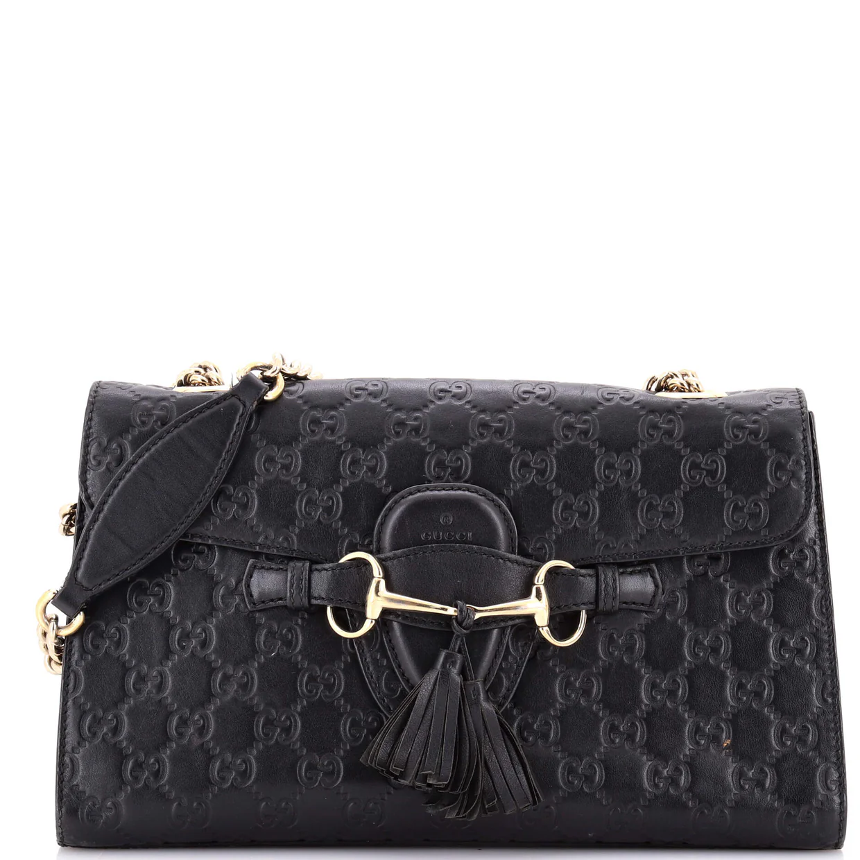 Emily Chain Flap Bag Guccissima Leather Medium - Deep Luxury