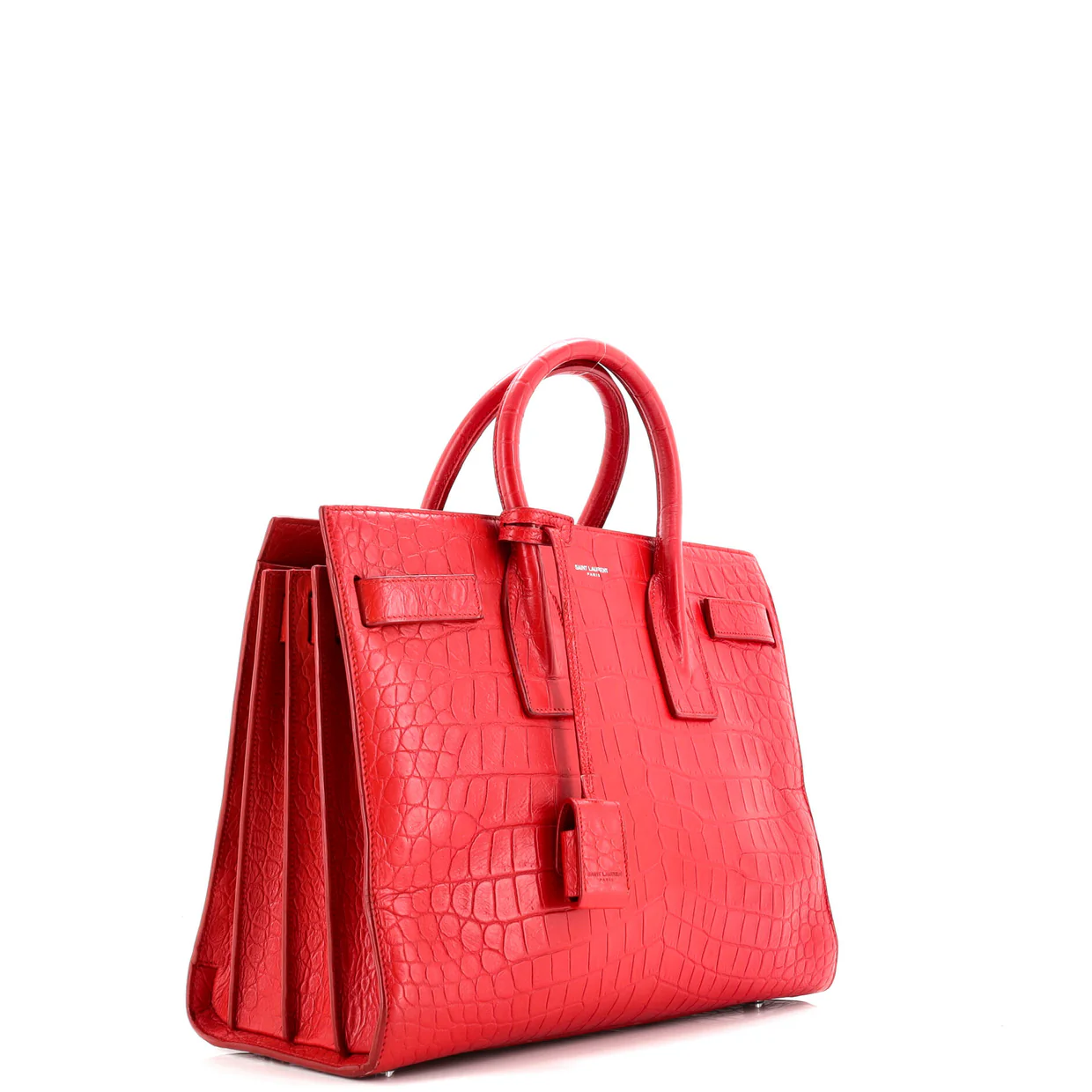 Sac de Jour Bag Crocodile Embossed Leather Small - Deep Luxury