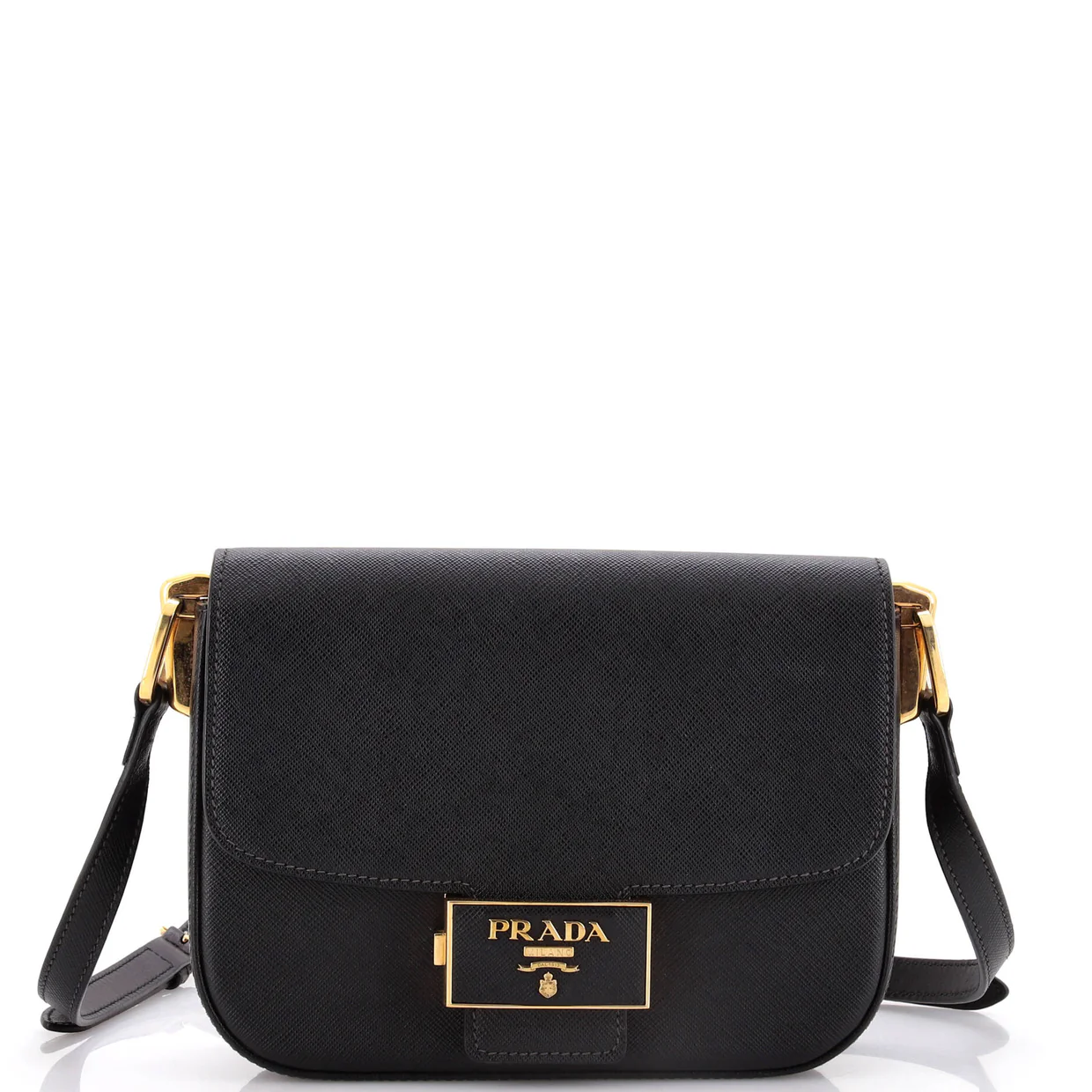Embleme Flap Bag Saffiano Leather Small - Deep Luxury