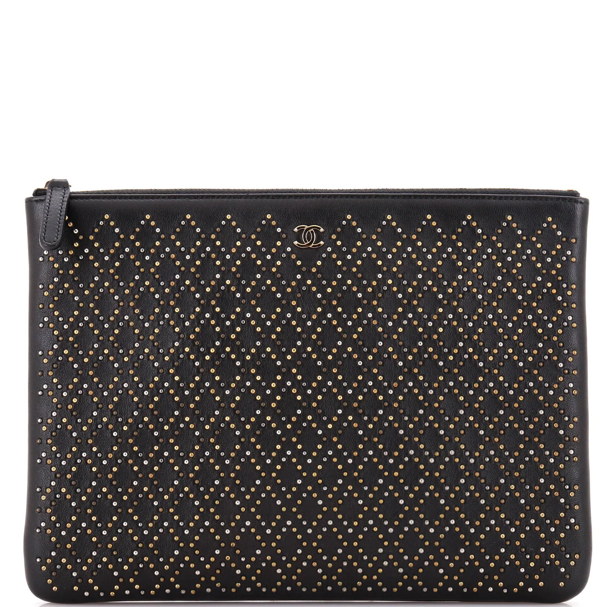 O Case Clutch Studded Lambskin Medium - Deep Luxury