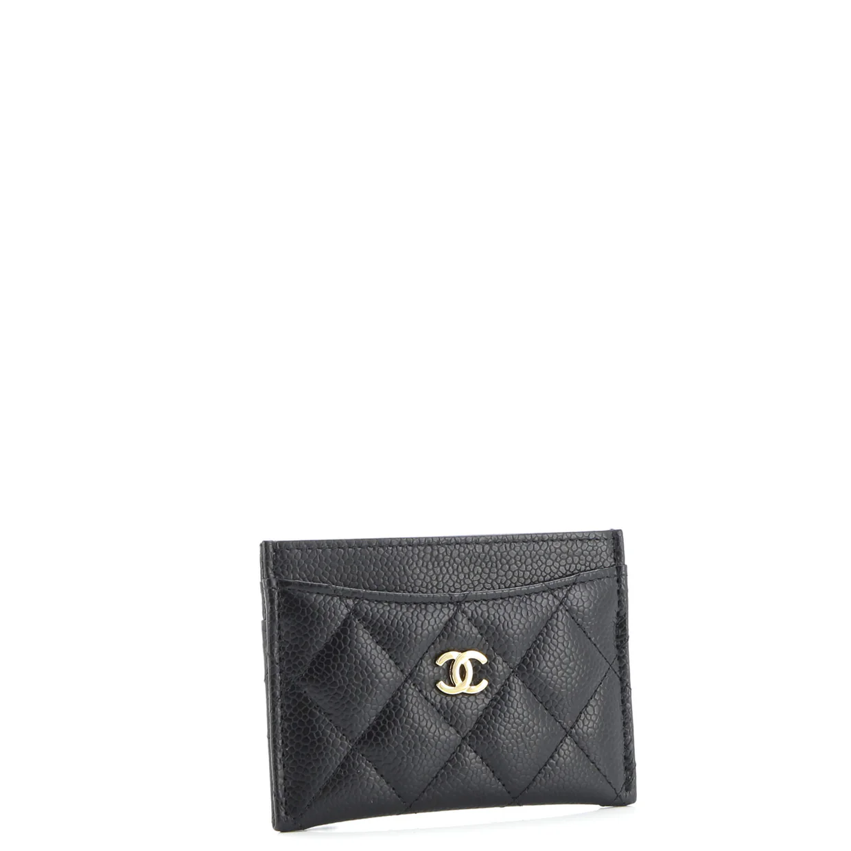 Classic Card Holder Quilted Caviar - Deep Luxury
