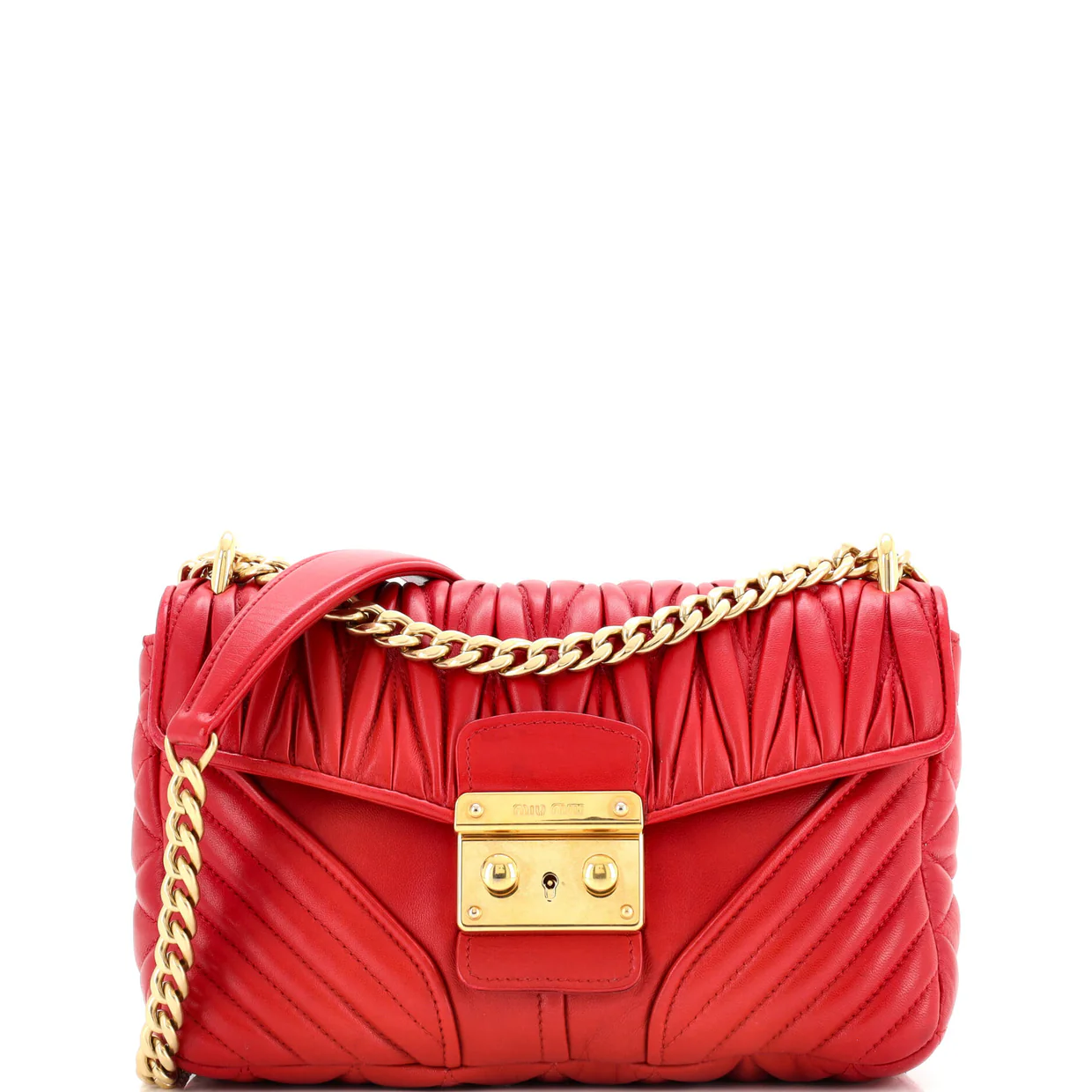 Biker Chain Shoulder Bag Matelasse Leather - Deep Luxury