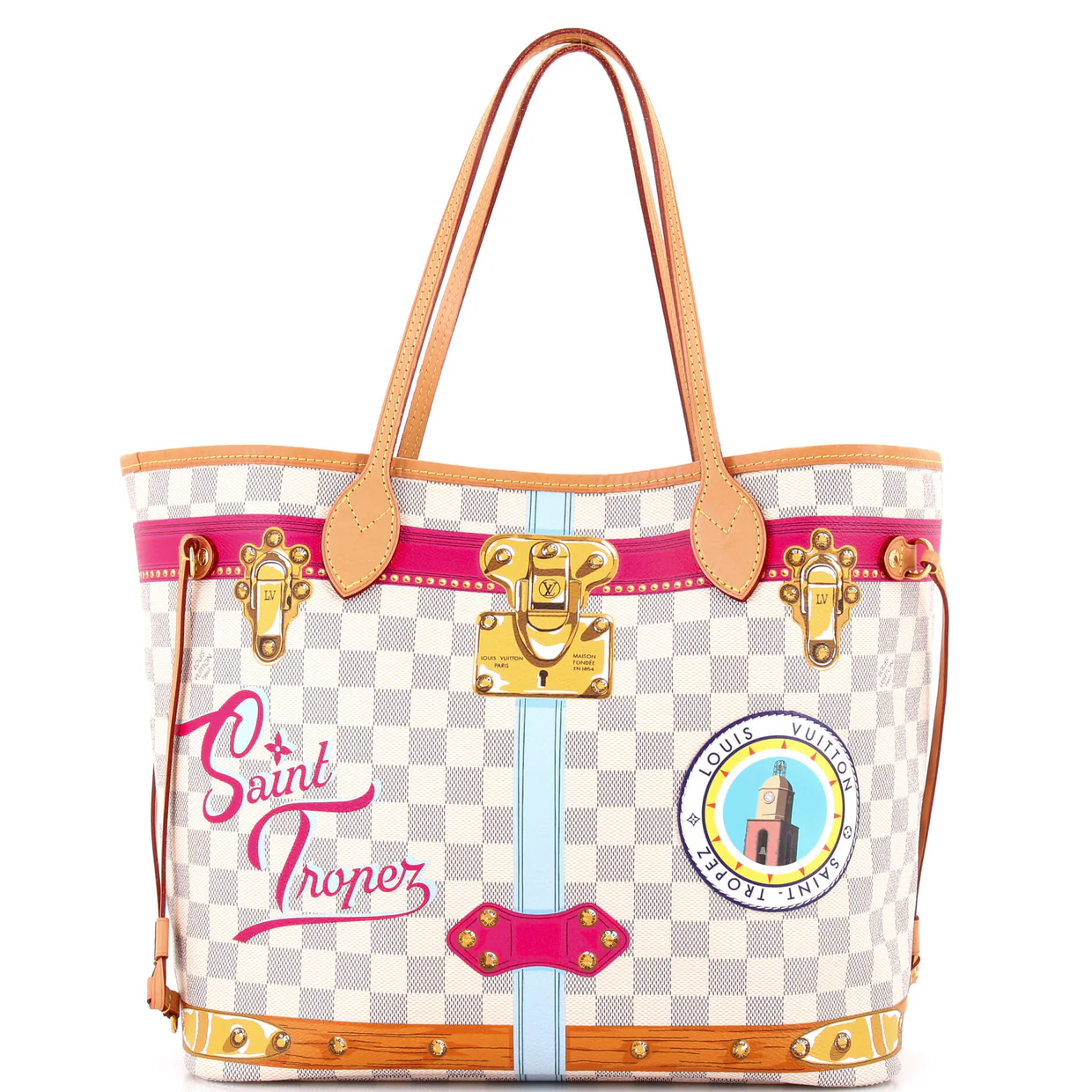 Neverfull NM Tote Limited Edition Damier Summer Trunks MM - Deep Luxury