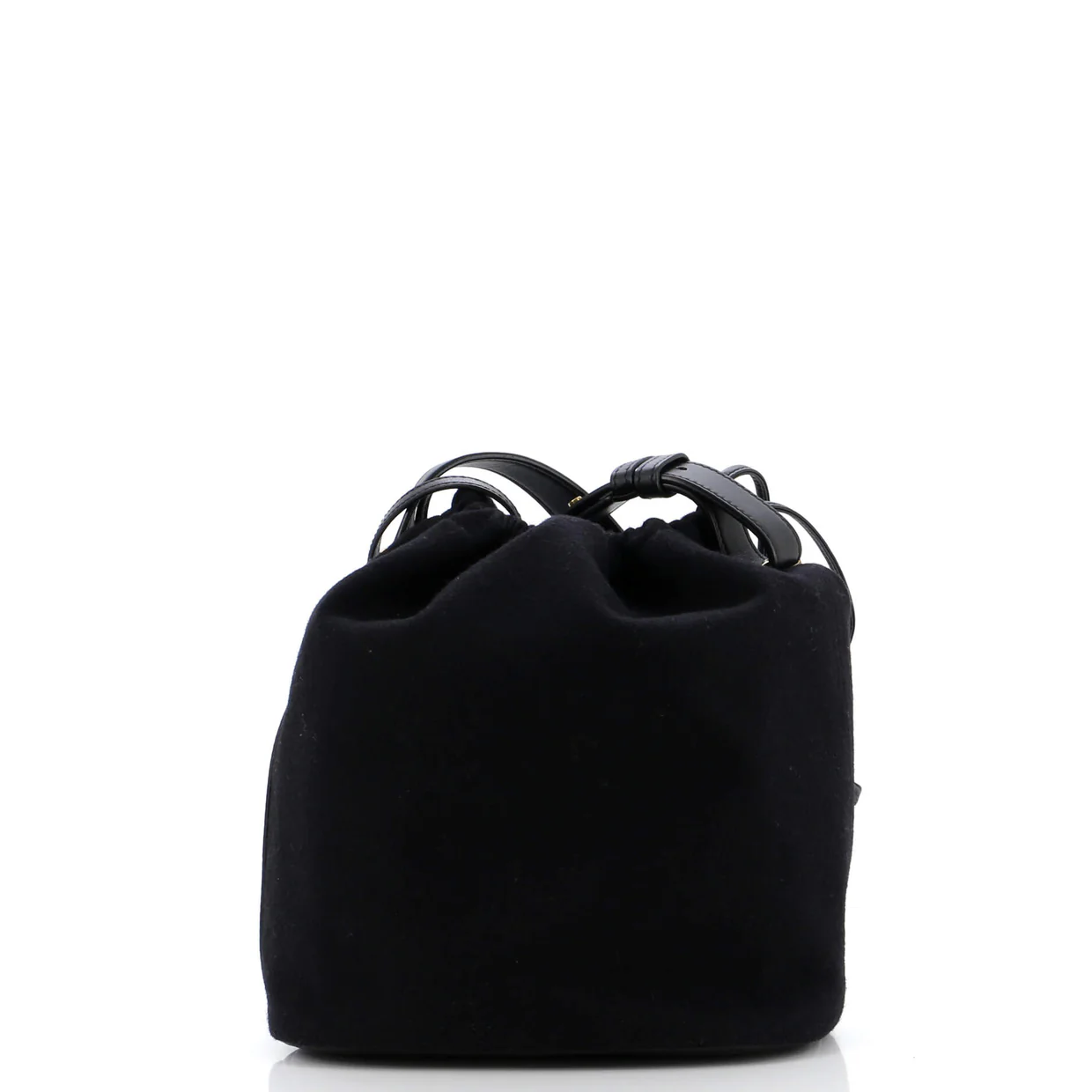 Rive Gauche Drawstring Bucket Bag Embroidered Wool - Deep Luxury