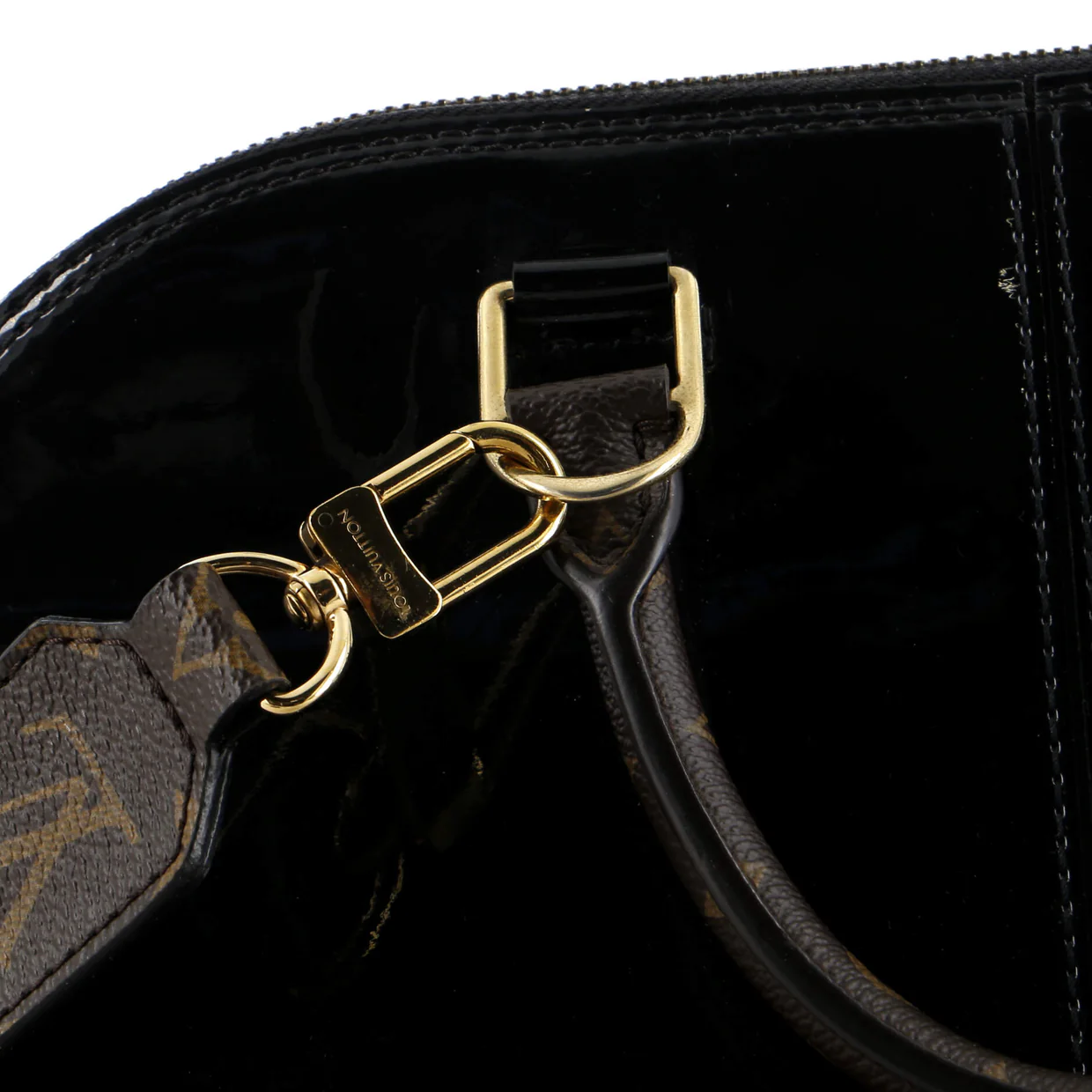 Alma Handbag Vernis with Monogram Canvas PM - Deep Luxury