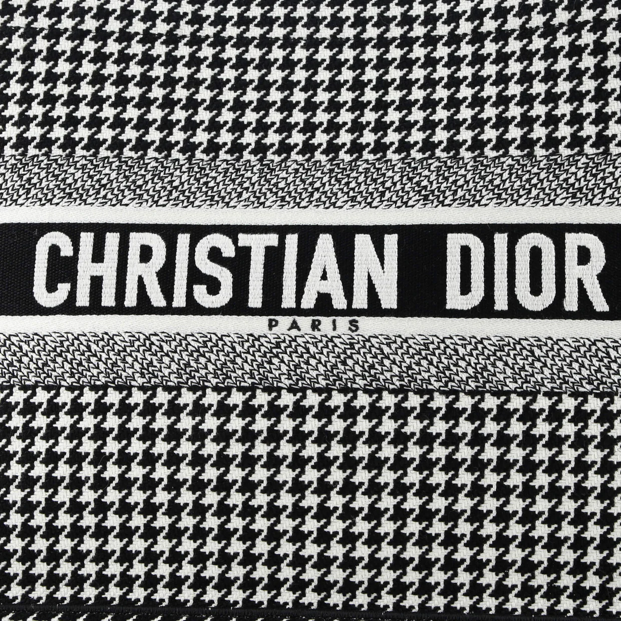 Book Tote Houndstooth Canvas Medium - Deep Luxury