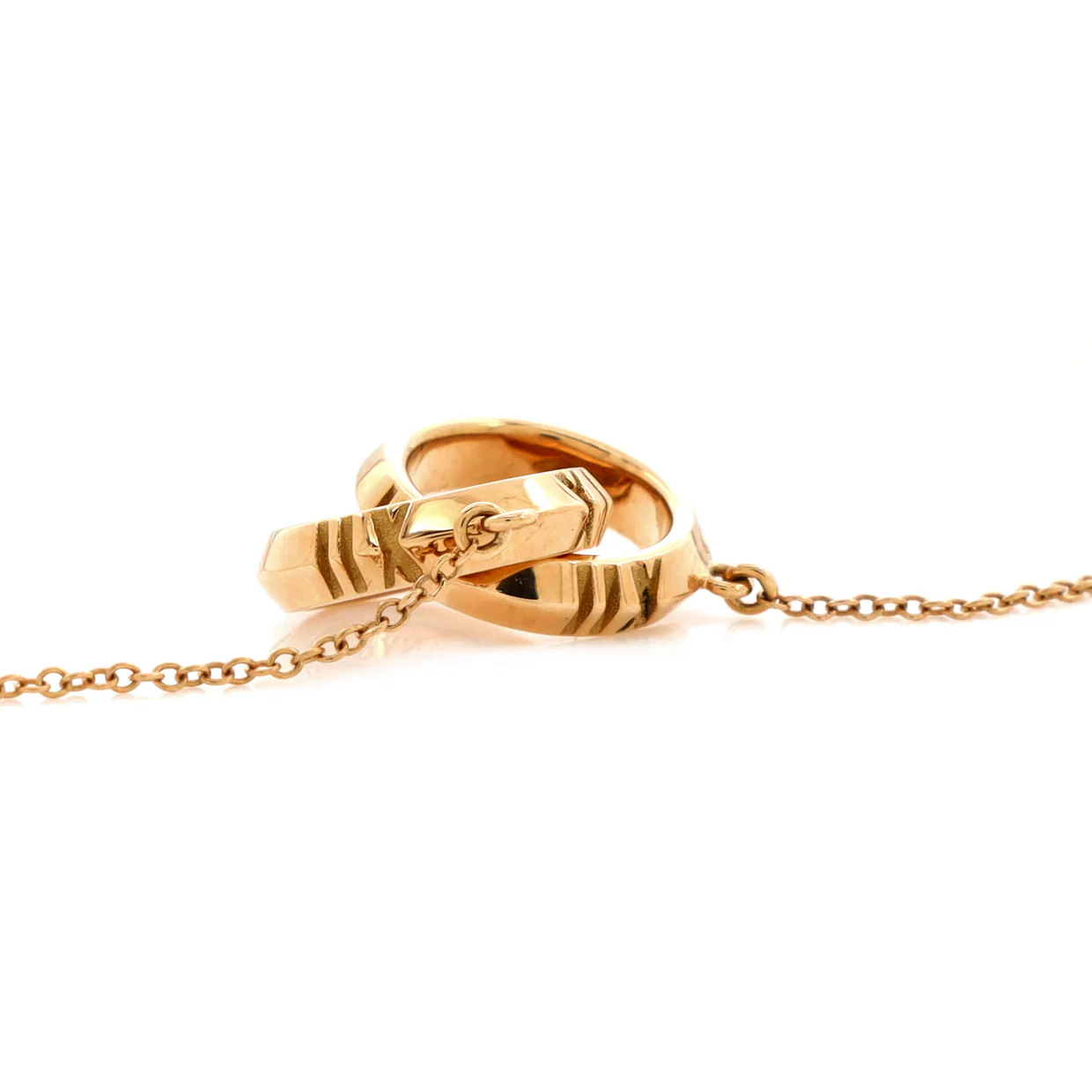 Atlas X Closed Interlocking Pendant Necklace 18K Rose Gold - Deep Luxury