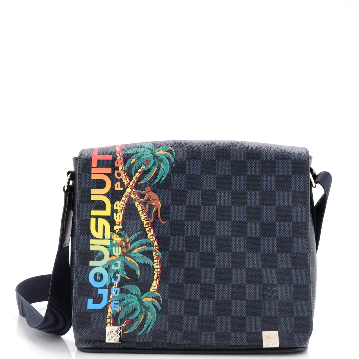 District NM Messenger Bag Limited Edition Damier Cobalt Jungle PM - Deep Luxury